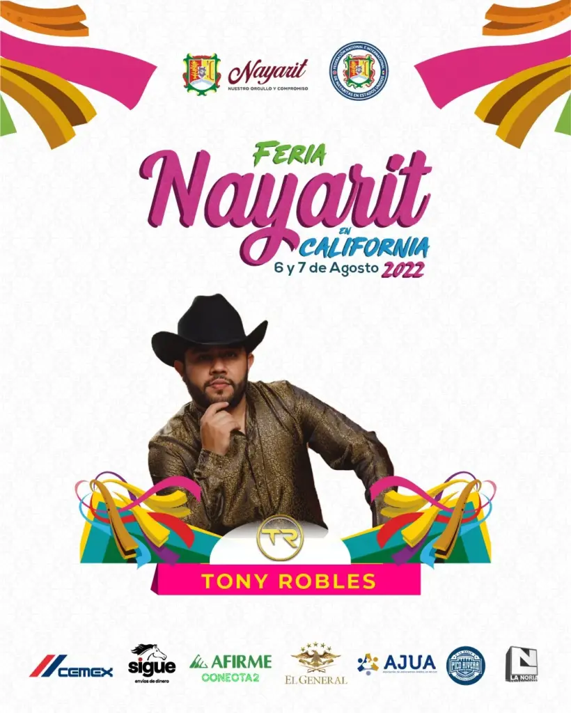 Tony Robles en feria de Nayarit en California 2022